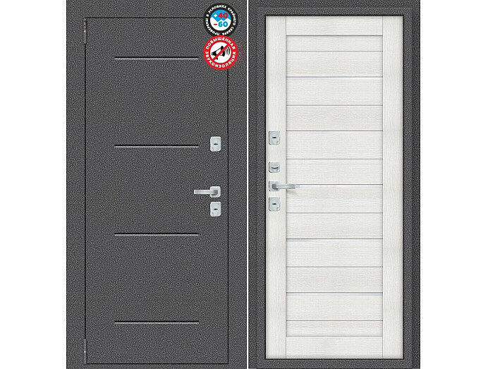 ДС Porta T2 104/П22 Bianco Veralinga WW/Антик Серебро 205*88 Левая