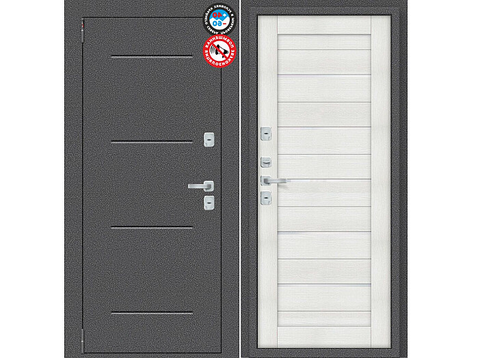 ДС Porta T2 104/П22 Bianco Veralinga WW/Антик Серебро 205*88 Левая