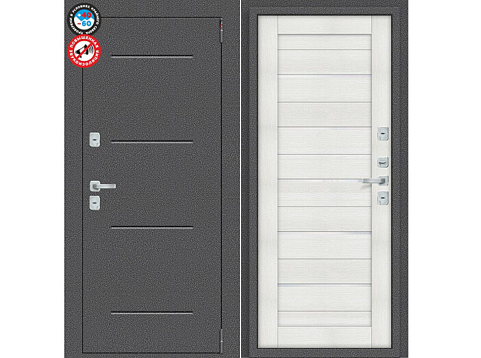 ДС Porta T2 104/П22 Bianco Veralinga WW/Антик Серебро 205*98 Левая