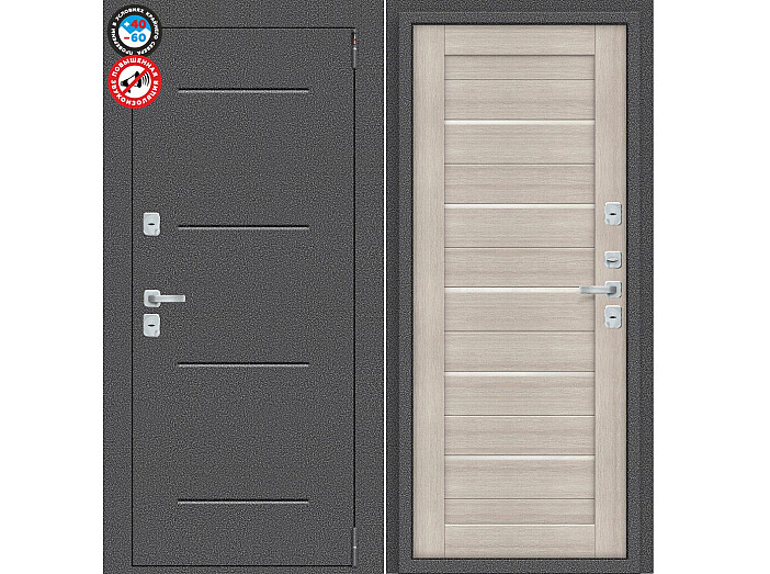 ДС Porta T2 104/П22 Cappuccino Veralinga WP/Антик Серебро 205*88 Правая