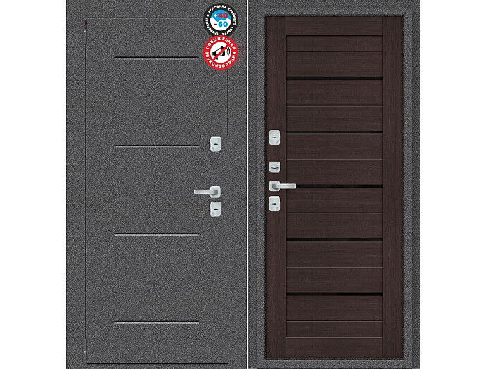 ДС Porta T2 104/П22 Wenge Veralinga BS/Антик Серебро 205*88 Левая