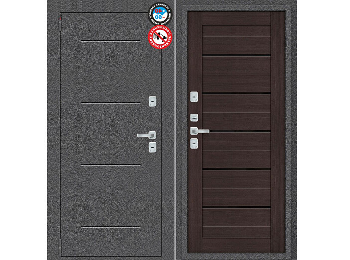 ДС Porta T2 104/П22 Wenge Veralinga BS/Антик Серебро 205*88 Левая