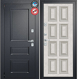 Дверь входная Porta T4 403/К18 с терморазрывом Букле Черный/Silk Road, 2 замка, с ночной задвижкой