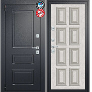 Дверь входная Porta T4 403/К18 с терморазрывом Букле Черный/Silk Road, 2 замка, с ночной задвижкой
