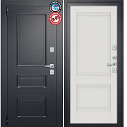 Дверь входная Porta T4 403/К42 с терморазрывом Букле Черный/Alaska, 2 замка, с ночной задвижкой