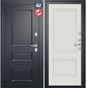 Дверь входная Porta T4 403/К42 с терморазрывом Букле Черный/Alaska, 2 замка, с ночной задвижкой