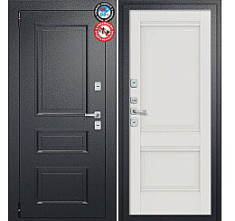 Дверь входная Porta T4 403/К42 с терморазрывом Букле Черный/Alaska, 2 замка, с ночной задвижкой