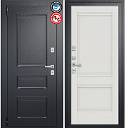 Дверь входная Porta T4 403/К42 с терморазрывом Букле Черный/Alaska, 2 замка, с ночной задвижкой