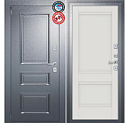 Дверь входная Porta T4 403/К42 с терморазрывом Букле Графит/Alaska, 2 замка, с ночной задвижкой