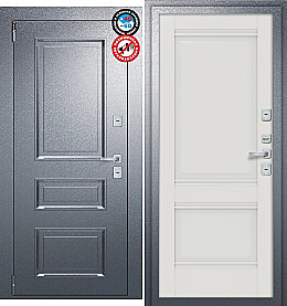 Дверь входная Porta T4 403/К42 с терморазрывом Букле Графит/Alaska, 2 замка