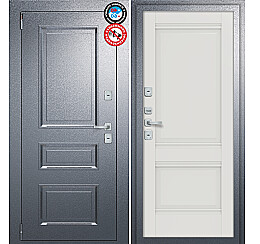 Дверь входная Porta T4 403/К42 с терморазрывом Букле Графит/Alaska, 2 замка, с ночной задвижкой