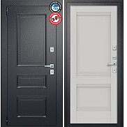 Дверь входная Porta T4 403/К42 с терморазрывом Букле Черный/Nardo Grey, 2 замка, с ночной задвижкой