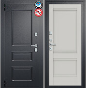 Дверь входная Porta T4 403/К42 с терморазрывом Букле Черный/Nardo Grey, 2 замка, с ночной задвижкой