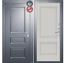Дверь входная Porta T4 403/К42 с терморазрывом Букле Графит/Nardo Grey, 2 замка, с ночной задвижкой