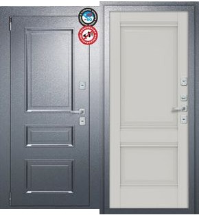 Дверь входная Porta T4 403/К42 с терморазрывом Букле Графит/Nardo Grey, 2 замка, с ночной задвижкой