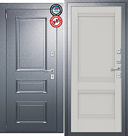 Дверь входная Porta T4 403/К42 с терморазрывом Букле Графит/Nardo Grey, 2 замка
