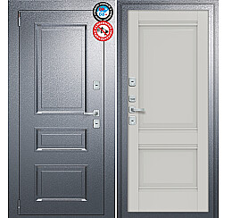 Дверь входная Porta T4 403/К42 с терморазрывом Букле Графит/Nardo Grey, 2 замка, с ночной задвижкой