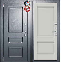 Дверь входная Porta T4 403/К42 с терморазрывом Букле Графит/Nardo Grey, 2 замка, с ночной задвижкой