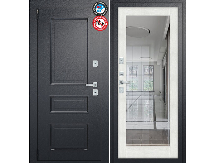 ДС Porta T4 403/П15 Bianco Veralinga R/Букле Черный 205*98 Левая