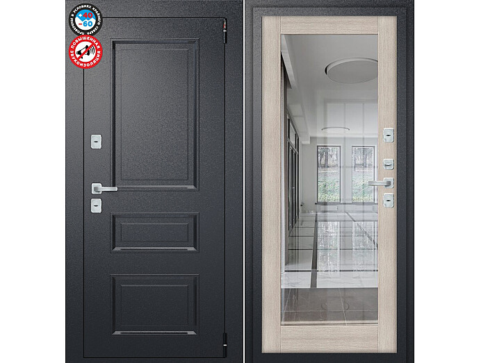 ДС Porta T4 403/П15 Cappuccino Veralinga R/Букле Черный 205*88 Правая