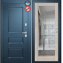 Дверь входная Porta T4 403/П15 с терморазрывом Букле Мирана/Cappuccino Veralinga, с зеркалом, 2 замка, с ночной задвижкой