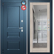 Дверь входная Porta T4 403/П15 с терморазрывом Букле Мирана/Cappuccino Veralinga, с зеркалом, 2 замка, с ночной задвижкой