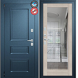 Дверь входная Porta T4 403/П15 с терморазрывом Букле Мирана/Cappuccino Veralinga, с зеркалом, 2 замка, с ночной задвижкой