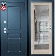 Дверь входная Porta T4 403/П15 с терморазрывом Букле Мирана/Cappuccino Veralinga, с зеркалом, 2 замка, с ночной задвижкой
