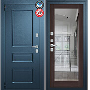 Дверь входная Porta T4 403/П15 с терморазрывом Букле Мирана/Wenge Veralinga, с зеркалом, 2 замка, с ночной задвижкой