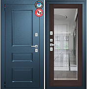 Дверь входная Porta T4 403/П15 с терморазрывом Букле Мирана/Wenge Veralinga, с зеркалом, 2 замка, с ночной задвижкой