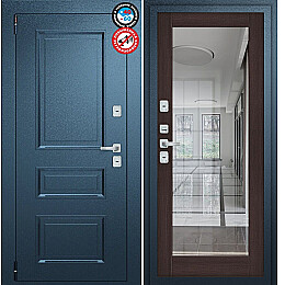 Дверь входная Porta T4 403/П15 с терморазрывом Букле Мирана/Wenge Veralinga, с зеркалом, 2 замка, с ночной задвижкой