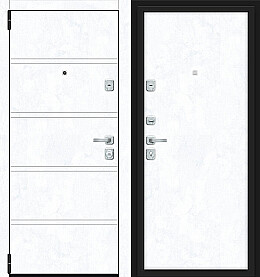 Дверь входная Porta M-3P 8.П50 Snow Art/Snow Art, 2 замка