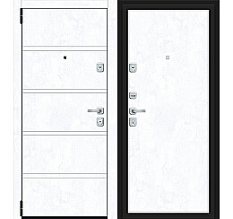 Дверь входная Porta M-3P 8.П50 Snow Art/Snow Art, 2 замка, с ночной задвижкой