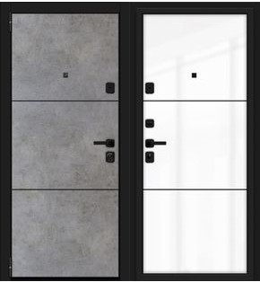 Дверь входная Porta M-3P П50/50 (AB-4) Dark Concrete/Angel, 2 замка, с ночной задвижкой