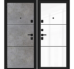 Дверь входная Porta M-3P П50/50 (AB-4) Dark Concrete/Angel, 2 замка, с ночной задвижкой