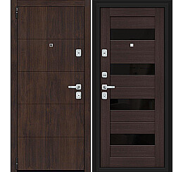 Дверь входная Porta M-3 4.П23\4 Almon 28/Wenge Veralinga/Black Star, 2 замка, с ночной задвижкой