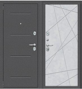 Дверь входная Porta R-2 104/15 Антик серебро/Snow Art, 2 замка, с ночной задвижкой