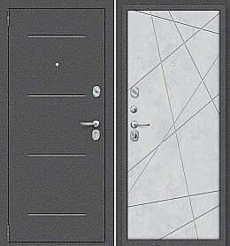Дверь входная Porta R-2 104/15 Антик серебро/Snow Art, 2 замка