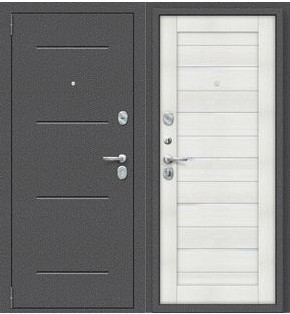 Дверь входная Porta S-2P 104/П22 Антик серебро/Bianco Veralinga, 2 замка, с ночной задвижкой