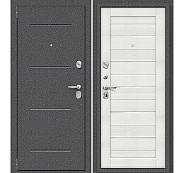 Дверь входная Porta S-2P 104/П22 Антик Серебро/Bianco Veralinga/White Waltz, 2 замка, с ночной задвижкой