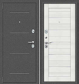 Дверь входная Porta S-2P 104/П22 Антик Серебро/Bianco Veralinga/White Waltz, 2 замка