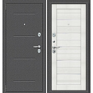 Дверь входная Porta S-2P 104/П22 Антик Серебро/Bianco Veralinga/White Waltz, 2 замка, с ночной задвижкой