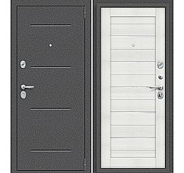 Дверь входная Porta S-2P 104/П22 Антик Серебро/Bianco Veralinga/White Waltz, 2 замка, с ночной задвижкой