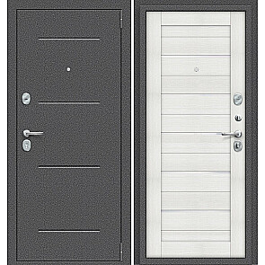 Дверь входная Porta S-2P 104/П22 Антик Серебро/Bianco Veralinga/White Waltz, 2 замка, с ночной задвижкой