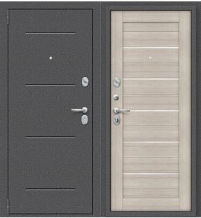 Дверь входная Porta S-2P 104/П22 Антик серебро/Cappuccino Veralinga, 2 замка, с ночной задвижкой
