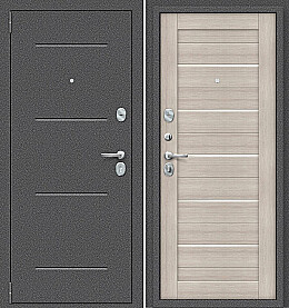 Дверь входная Porta S-2P 104/П22 Антик Серебро/Cappuccino Veralinga/White Pearl, 2 замка