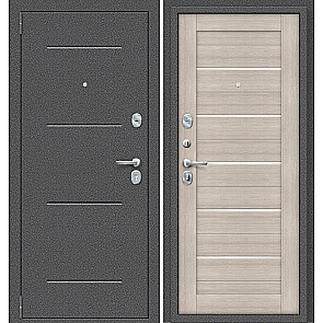 Дверь входная Porta S-2P 104/П22 Антик Серебро/Cappuccino Veralinga/White Pearl, 2 замка