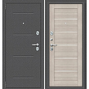 Дверь входная Porta S-2P 104/П22 Антик Серебро/Cappuccino Veralinga/White Pearl, 2 замка, с ночной задвижкой