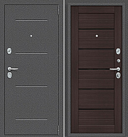 Дверь входная Porta S-2P 104/П22 Антик Серебро/Wenge Veralinga/Black Star, 2 замка