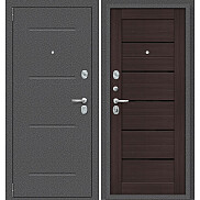 Дверь входная Porta S-2P 104/П22 Антик Серебро/Wenge Veralinga/Black Star, 2 замка, с ночной задвижкой